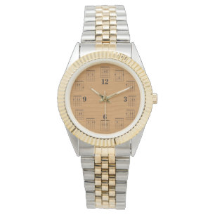 Gitaarakkoorden Klok Gezicht op Hout Horloge