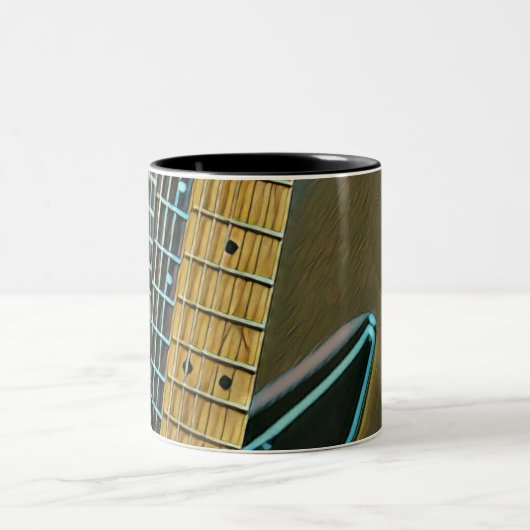 gitaarcadeau voor vaders dag tweekleurige koffiemok (Center)