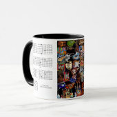 gitaarkoorden en Mok op schaal (Voorkant links)