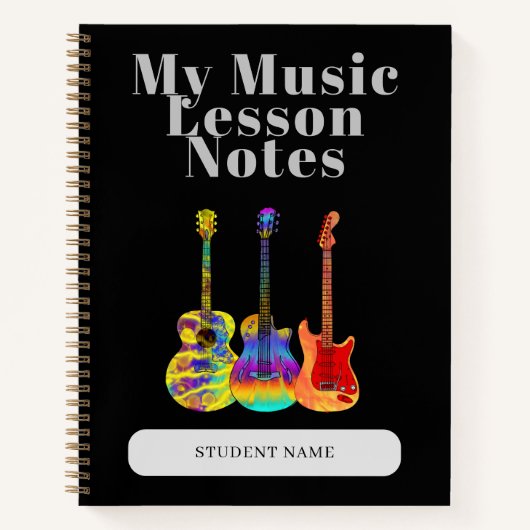 Gitaarleraar Custom Student Music Lesson Notitieboek (Voorkant)