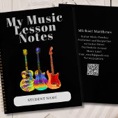 Gitaarleraar Custom Student Music Lesson Notitieboek