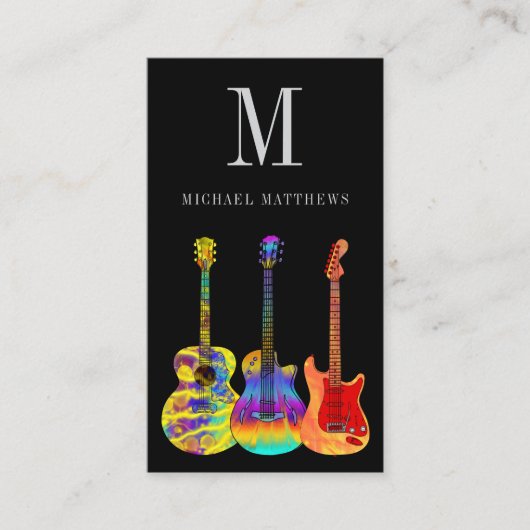 Gitaarleraar Musicus Custom Visitekaartje (Voorkant)