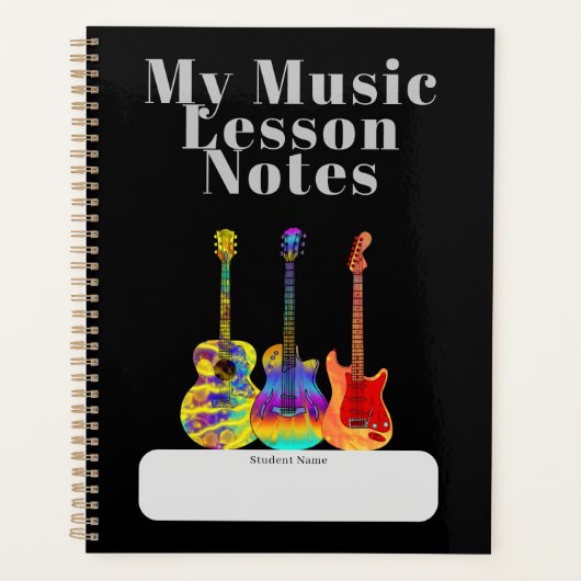 Gitaarleraar Muzieklessen Student Custom Planner (Voorkant)