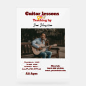 Gitaarleraar op maat gemaakte acrylen bord (Voorkant)