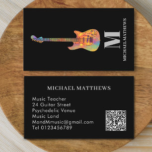Gitaarleraar Professionele Muzikant QR Code Visitekaartje