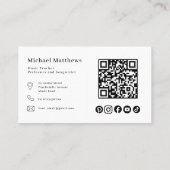 Gitaarleraar QR-code en Social Media Custom Visitekaartje (Achterkant)