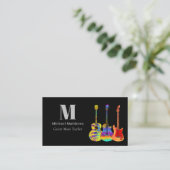 Gitaarleraar QR Code en Social Media Custom Visitekaartje (Staand voorkant)