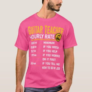 Gitaarleraar Uurtarief Grappige Gitarist Gitaar T-shirt