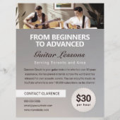 Gitaarlessen Muziekdocent Flyer Sjabloon (Achterkant)