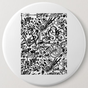 gitaarliefhebber Gitaar Patroon Gift Ronde Button 6,0 Cm