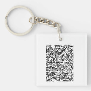 gitaarliefhebber Gitaar Patroon Gift Sleutelhanger