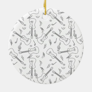 Gitaarlijnen Muzieknoten Keramisch Ornament