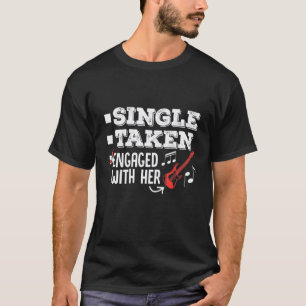 Gitaarmuziek Enkelvoudig Genomen Geëngageerd Met H T-shirt