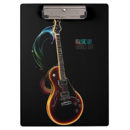 Gitaarmuziek op klembord