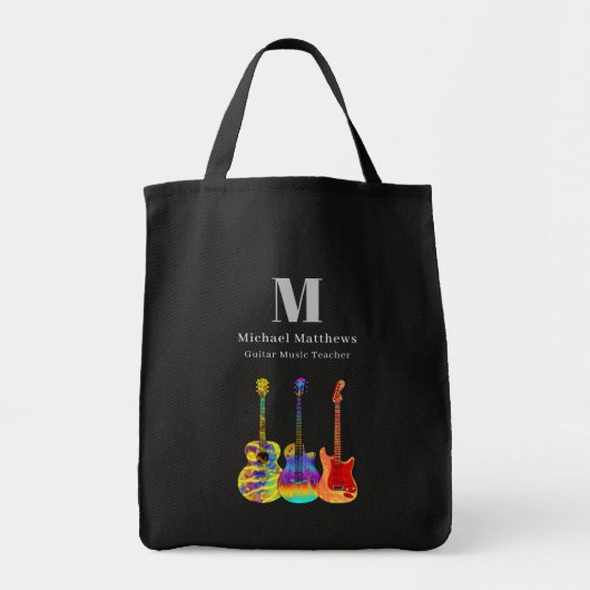 Gitaarmuziekdocent Aangepaste QR-code Tote Bag (Voorkant)
