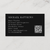 Gitaarmuziekdocent Aangepaste QR-code Visitekaartje (Achterkant)