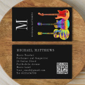 Gitaarmuziekdocent R Aangepaste QR-code Visitekaartje