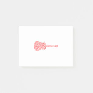 gitaarnoten in rood post-it® notes