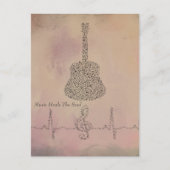 gitaarnoten met hartslag Kaart (Voorkant)