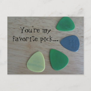 Gitaarpicks met spreuk briefkaart