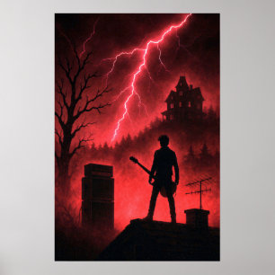 Gitaarposter met minimalistische kunst voor vreemd poster
