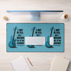  gitaarretro rocklegende nostalgische muziek bureaumat