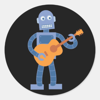 gitaarrobot ronde sticker