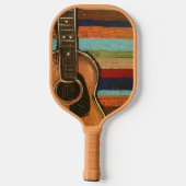 Gitaarschilderij met gestreepte achtergrond pickleball paddle (Achterkant)