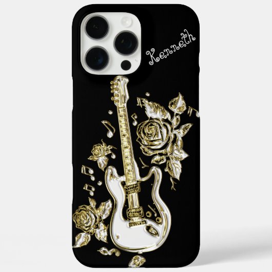 Gitaarsnaren schitteren met goud Case-Mate iPhone case (Achterkant)