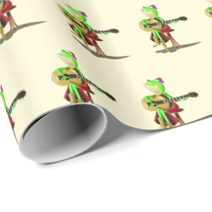 Gitaarspeler Frog Wrapping Paper Cadeaupapier