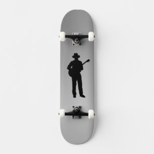 Gitaarspeler met hoed persoonlijk skateboard