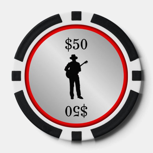 gitaarspeler pokerchips (Voorkant)