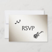 Gitaarthema Antiek Goud RSVP met menu keuze (Achterkant)