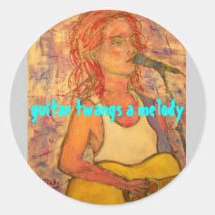 gitaartwangs een melodie ronde sticker