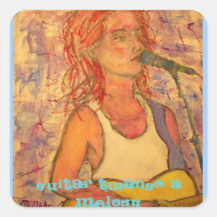 gitaartwangs een melodie vierkante sticker