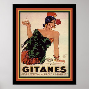 Gitanes 1931 Art Deco Sigarette Ad Poster