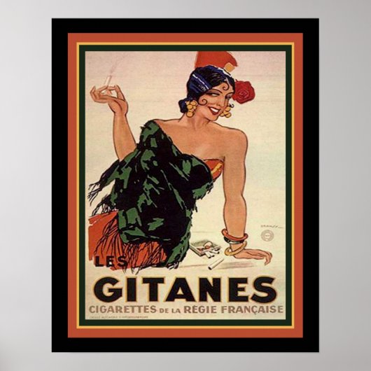 Gitanes 1931 Art Deco Sigarette Ad Poster (Voorkant)