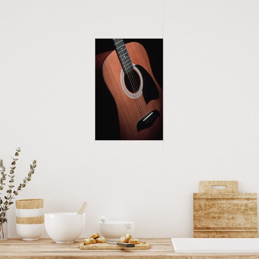 Gitardruk met grenzen poster (Keuken)