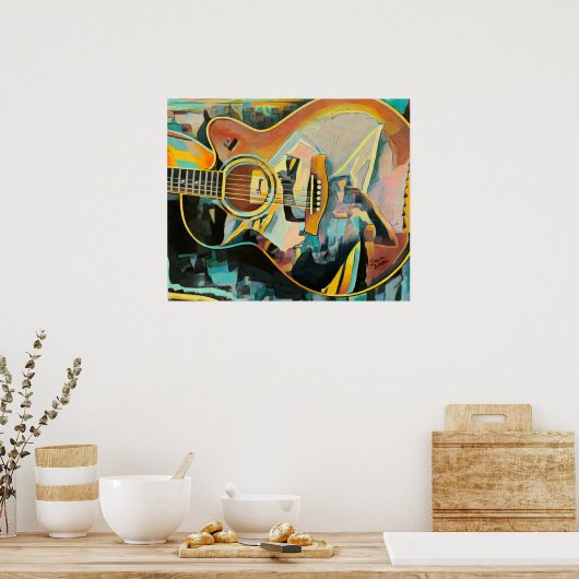 Gitardruk Poster (Keuken)