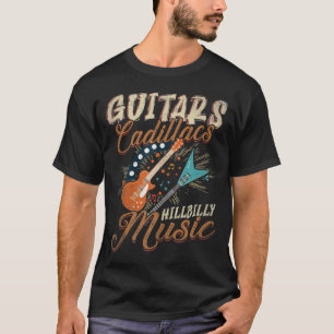 Gitaren Cadillacs Hillbilly Muziek T-shirt