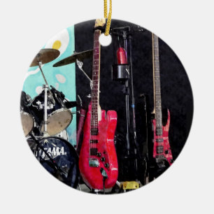 gitaren en trommels keramisch ornament