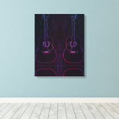 gitaren in abstract licht canvas afdruk (Insitu (Houten vloer))