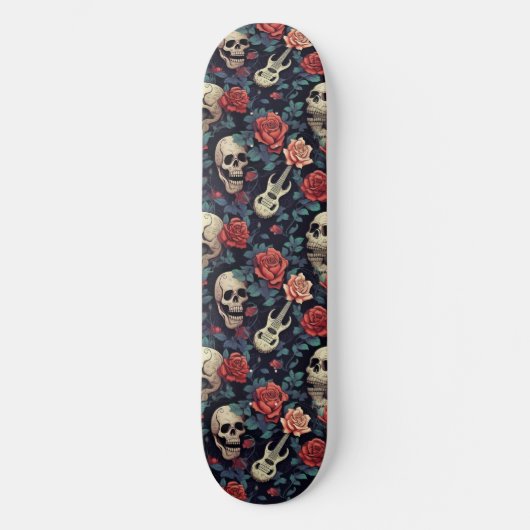 Gitaren, schedels en Rozen Skateboard (Voorkant)