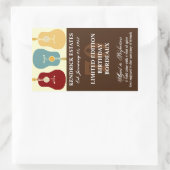 Gitaren Wijnlabel - Bruin (750ml) Rechthoekige Sticker (Tas)