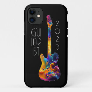 GITARIST 2023 KLEURRIJKE GITAAR BAND CADEAU iPhone 11 HOESJE