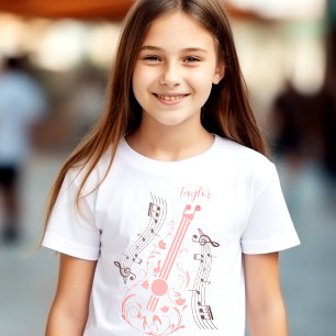 Gitarist Gitarist Speler Muziek Roze Aangepaste Na T-shirt