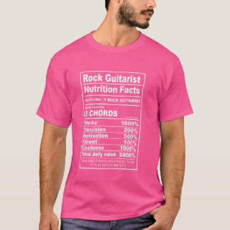 Gitarist, gitarist, voedingslabel, Fu T-shirt