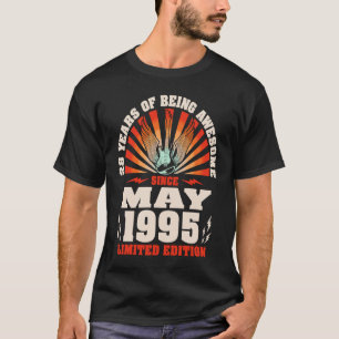 gitarist Guitar Geboren in mei 1995 28th Birth T-shirt