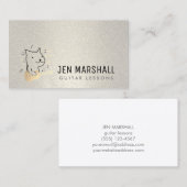 gitarist kat op faux glitter visitekaartje (Voorkant / Achterkant)