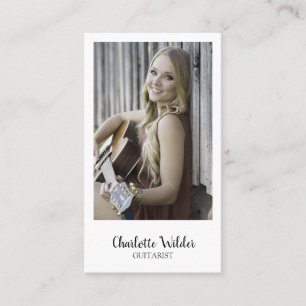 Gitarist Muzikant Leraar Custom Foto Visitekaartje